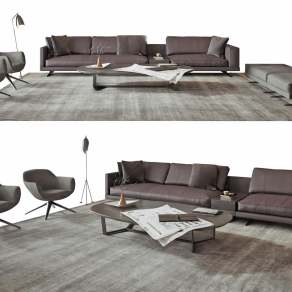 现代沙发茶几组合3D模型下载